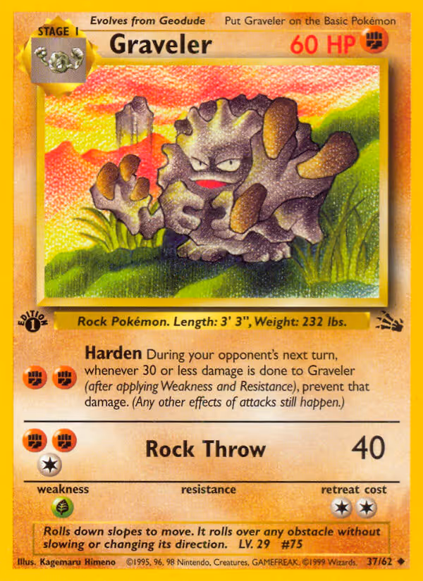 Graveler 37/62 Pokemon card
