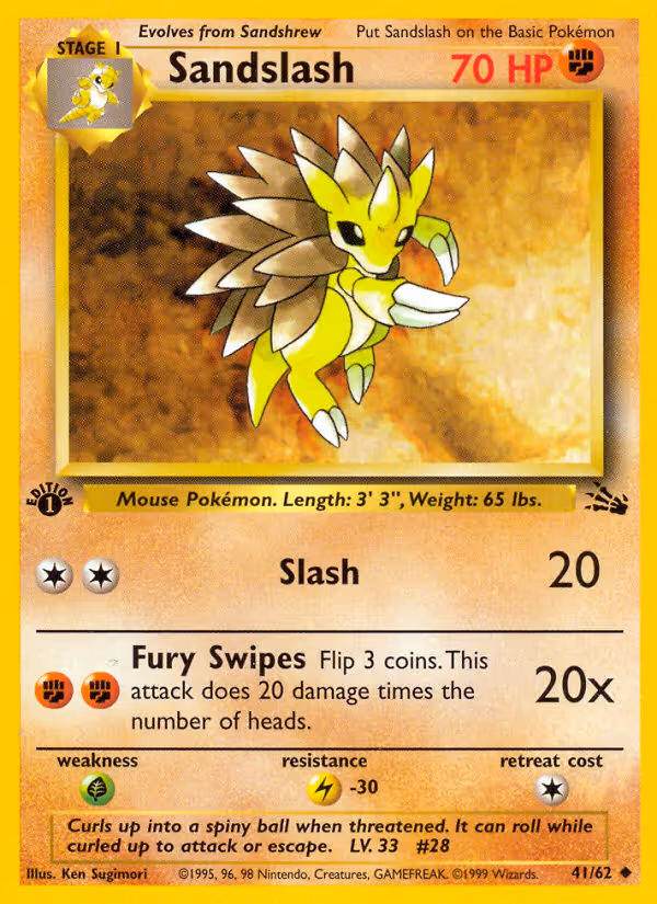 Sandslash 41/62 Pokemon card