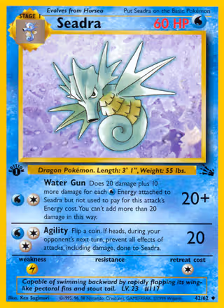 Seadra 42/62 Pokemon card