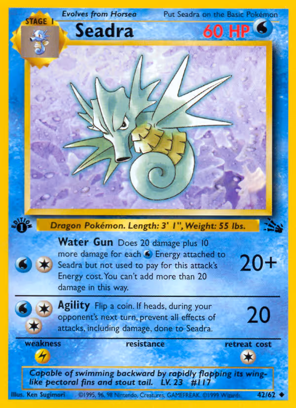 Seadra 42/62 Pokemon card