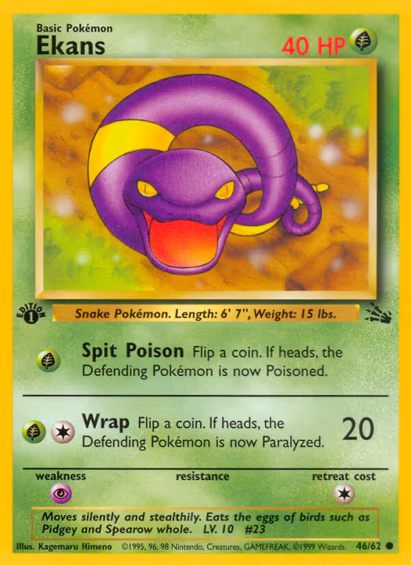 Ekans 46/62 Pokemon card