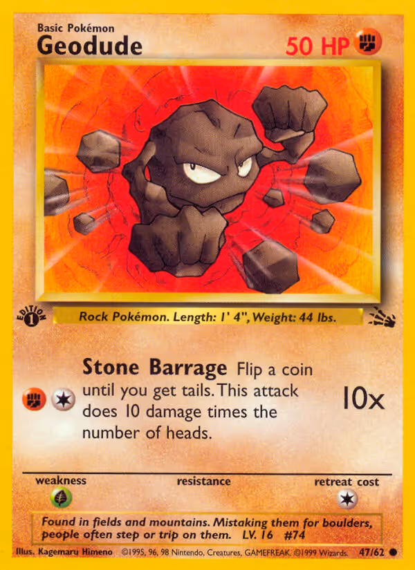 Geodude 47/62 Pokemon card