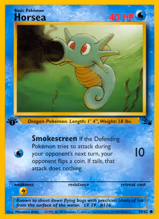 Horsea 49/62 Pokemon card