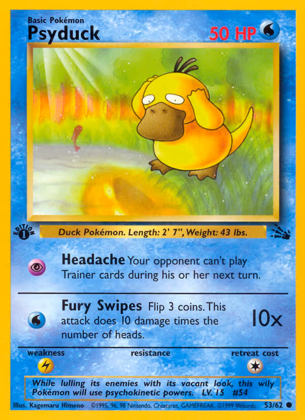 Psyduck 53/62 Pokemon card