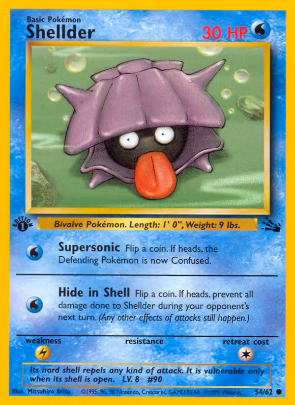 Shellder 54/62 Pokemon card