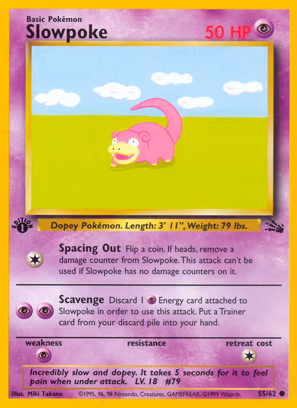 Slowpoke 55/62 Pokemon card