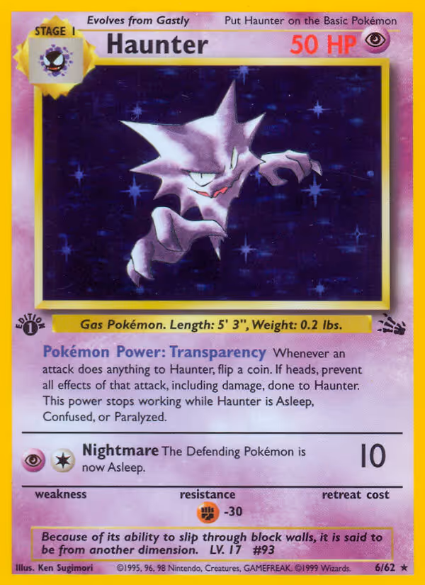 Haunter 6/62 Pokemon card
