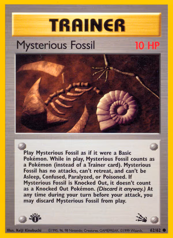 Mysterious Fossil 62/62 Pokemon card