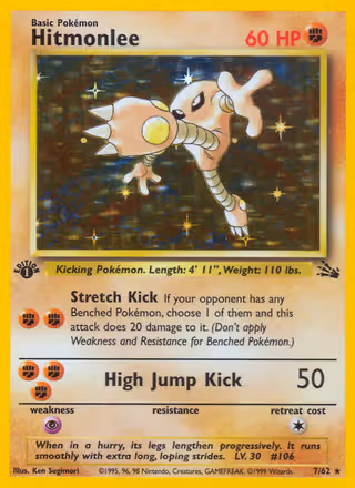 Hitmonlee 7/62 Pokemon card