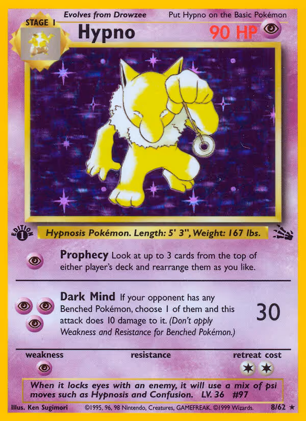Hypno 8/62 Pokemon card