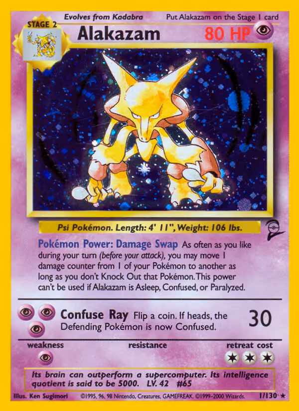 Alakazam 1/130 Pokemon card
