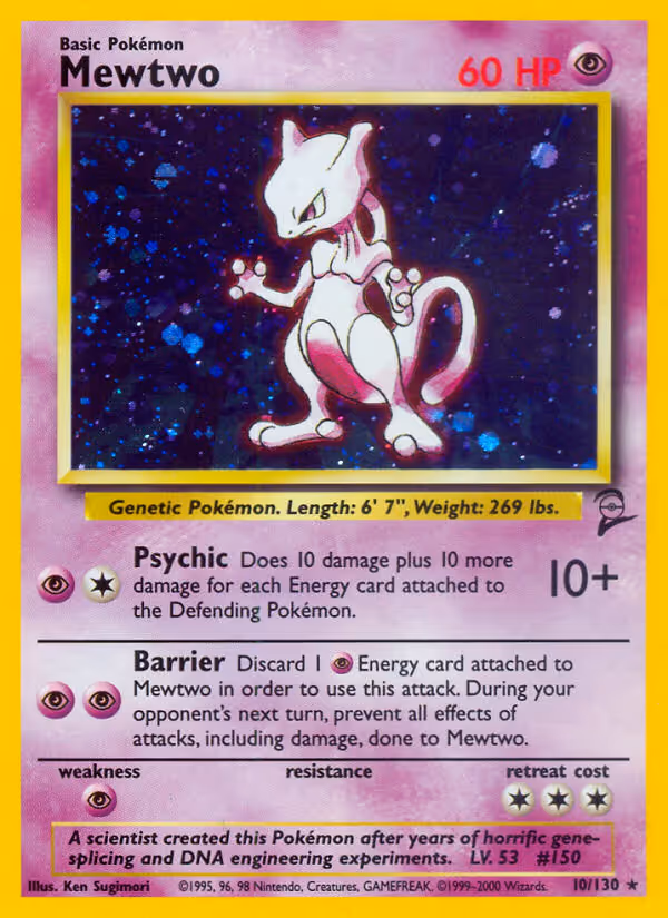 Mewtwo 10/130 Pokemon card