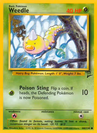 Weedle 100/130 Pokemon card