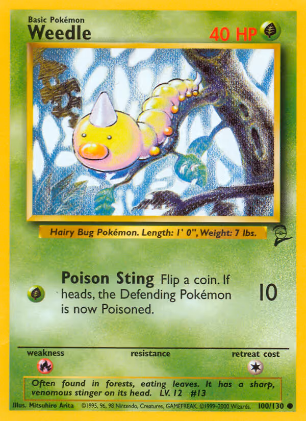 Weedle 100/130 Pokemon card