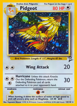 Pidgeot 14/130 Pokemon card