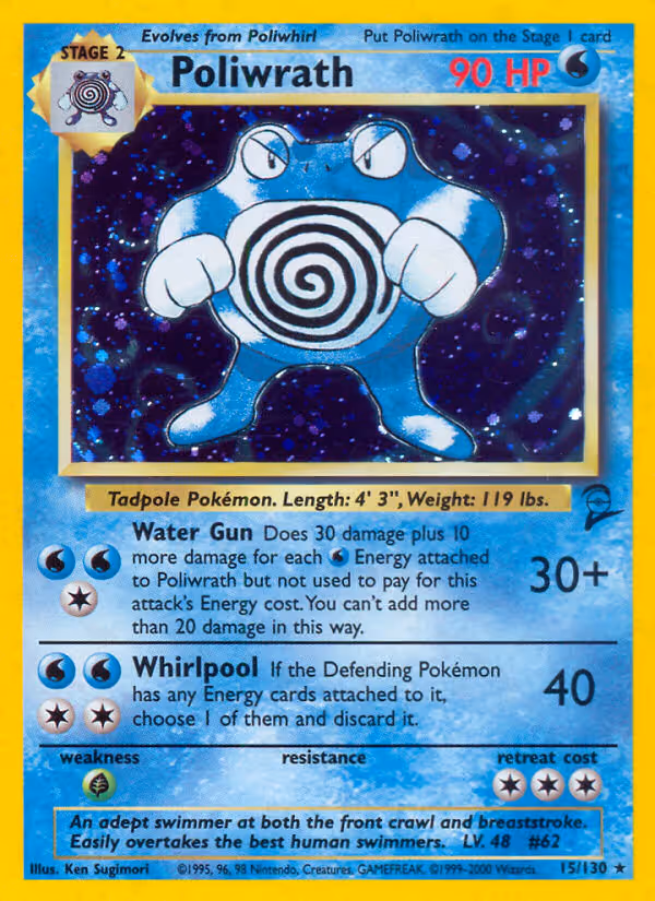 Poliwrath 15/130 Pokemon card