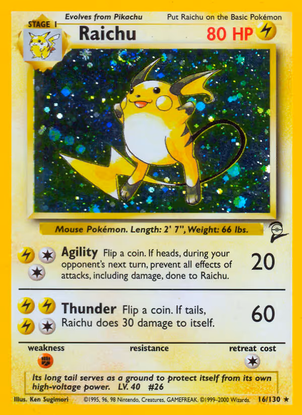 Raichu 16/130 Pokemon card