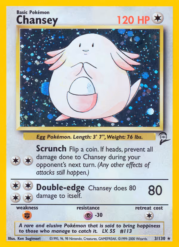Chansey 3/130 Pokemon card