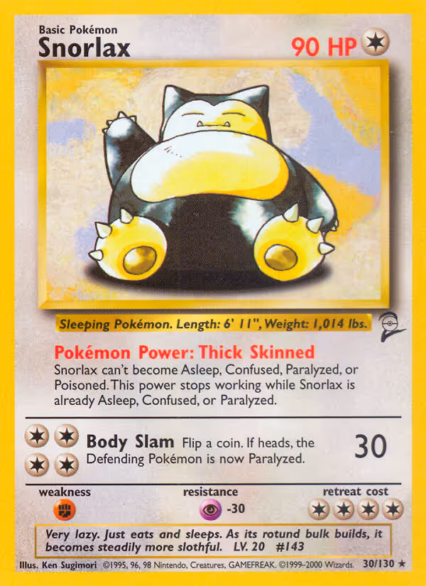 Snorlax 30/130 Pokemon card
