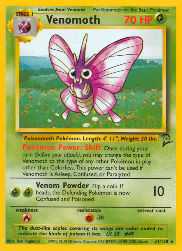 Venomoth 31/130 Pokemon card