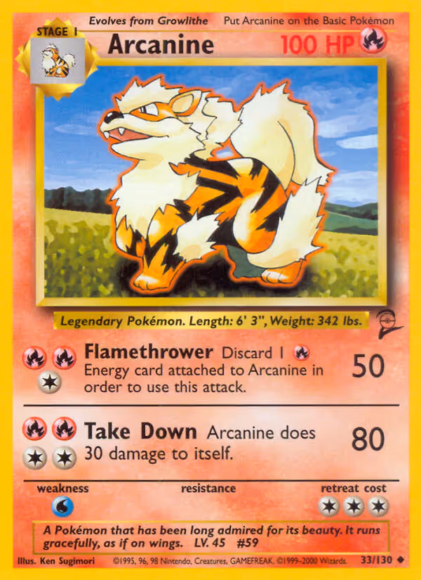 Arcanine 33/130 Pokemon card