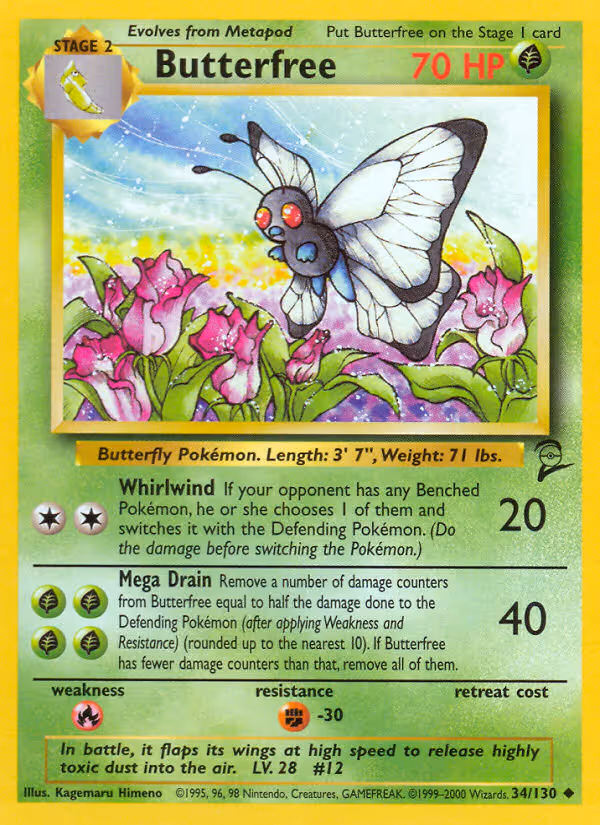 Butterfree 34/130 Pokemon card