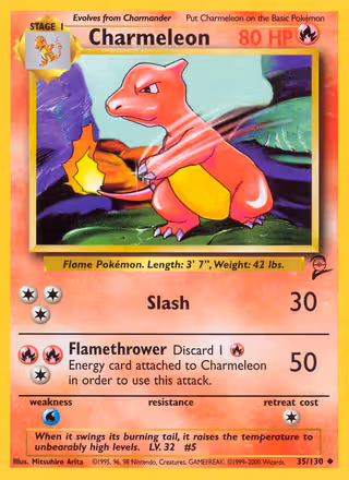 Charmeleon 35/130 Pokemon card