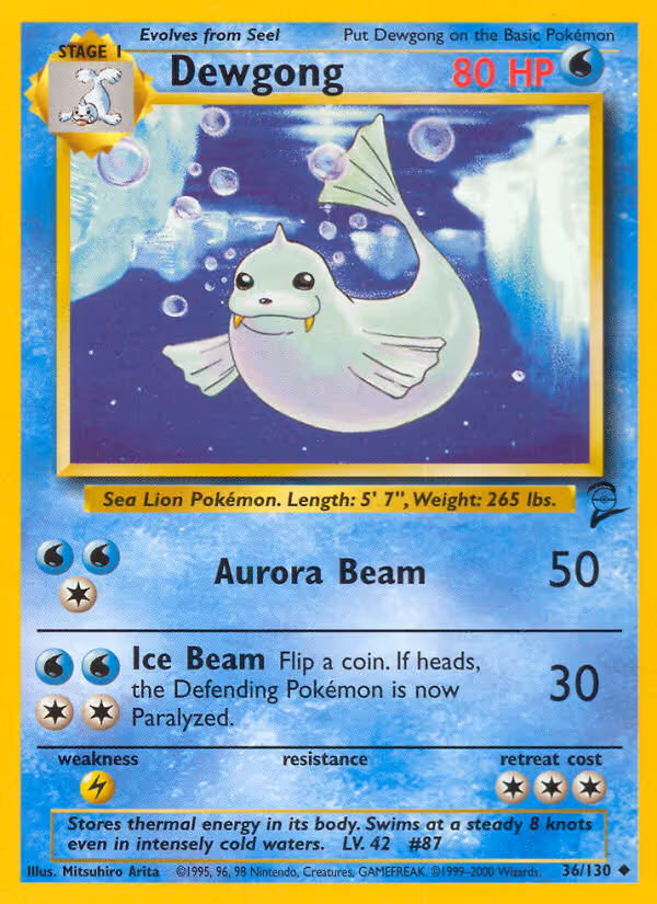 Dewgong 36/130 Pokemon card