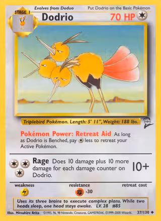 Dodrio 37/130 Pokemon card
