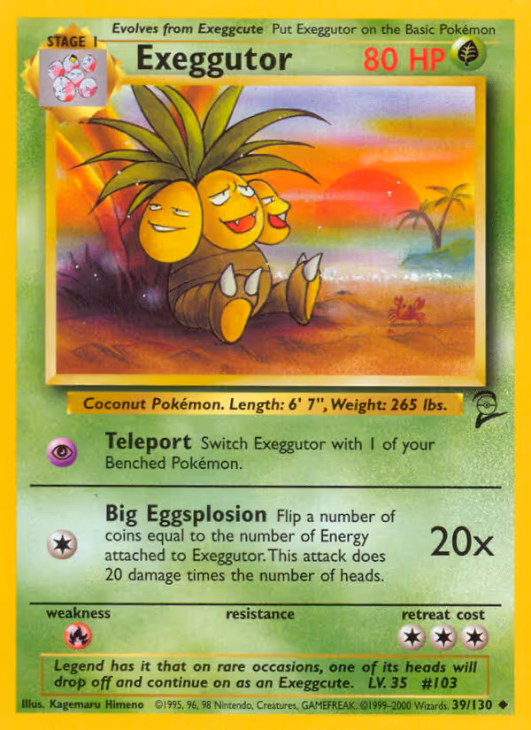 Exeggutor 39/130 Pokemon card