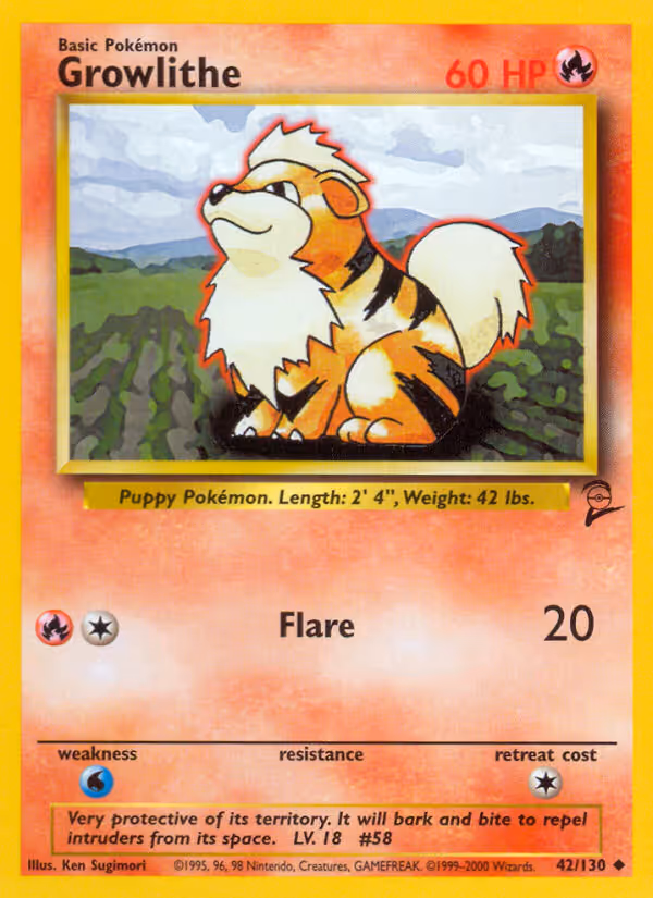 Growlithe 42/130 Pokemon card