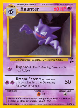 Haunter 43/130 Pokemon card