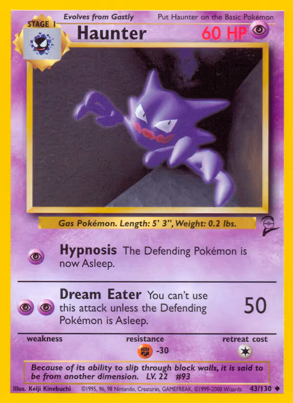 Haunter 43/130 Pokemon card