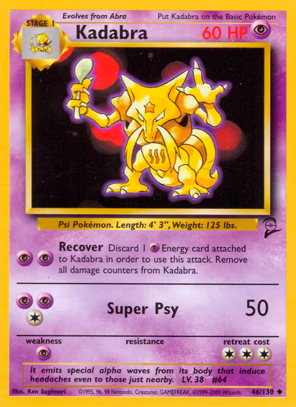 Kadabra 46/130 Pokemon card