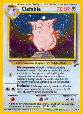 Clefable 5/130 Pokemon card