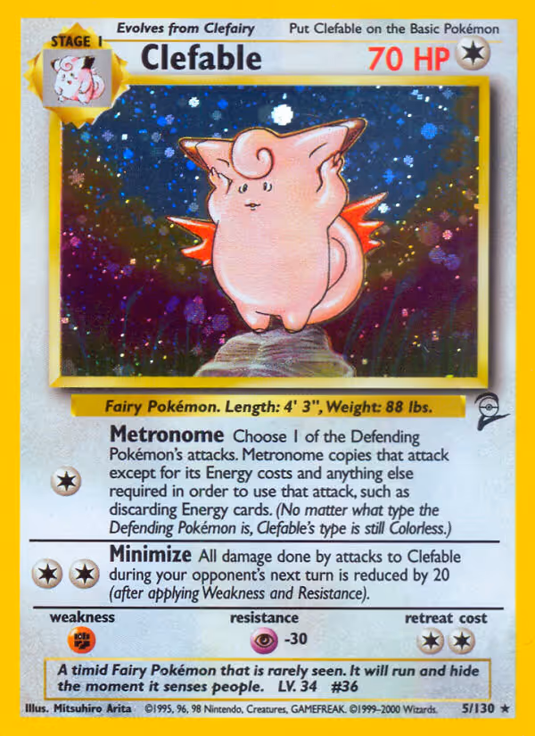 Clefable 5/130 Pokemon card