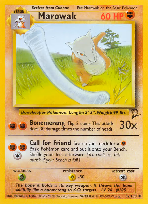 Marowak 52/130 Pokemon card