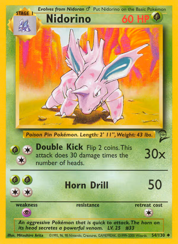 Nidorino 54/130 Pokemon card