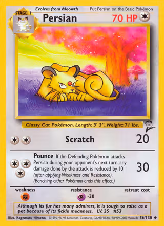 Persian 56/130 Pokemon card