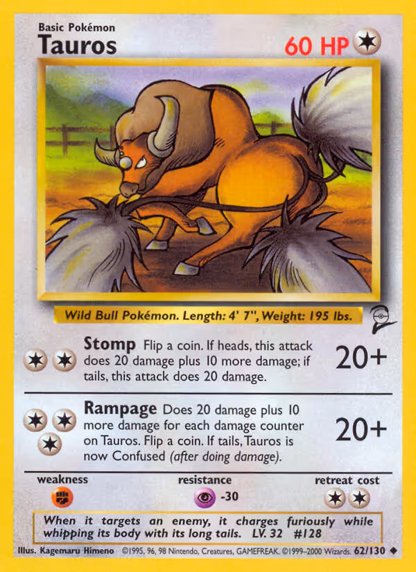 Tauros 62/130 Pokemon card