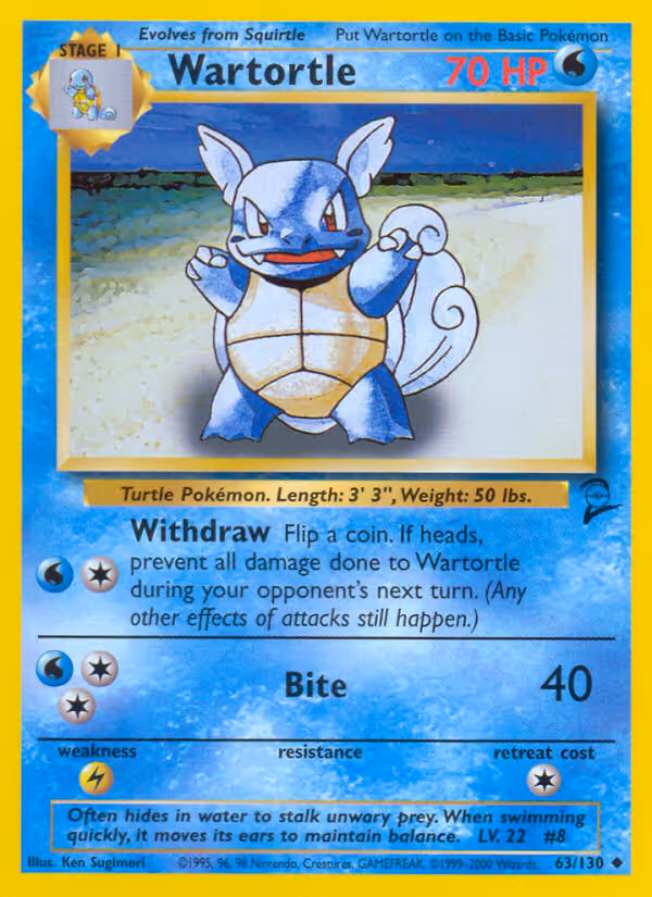 Wartortle 63/130 Pokemon card