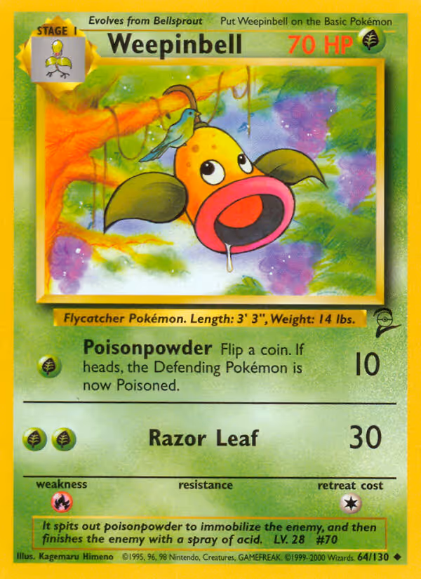 Weepinbell 64/130 Pokemon card