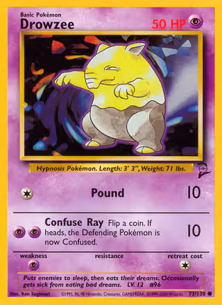 Drowzee 73/130 Pokemon card