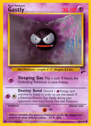 Gastly 75/130 Pokemon card