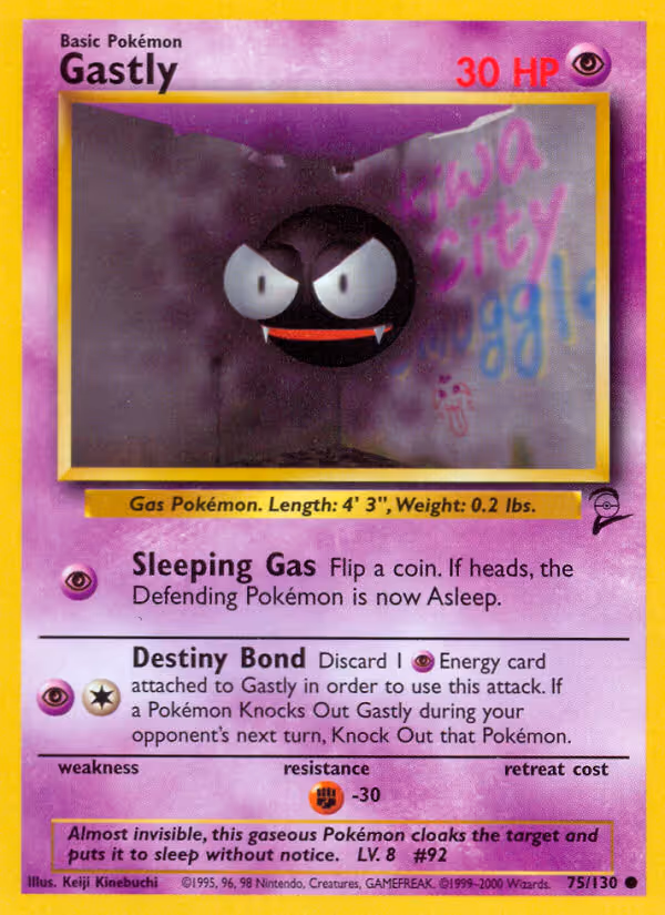 Gastly 75/130 Pokemon card
