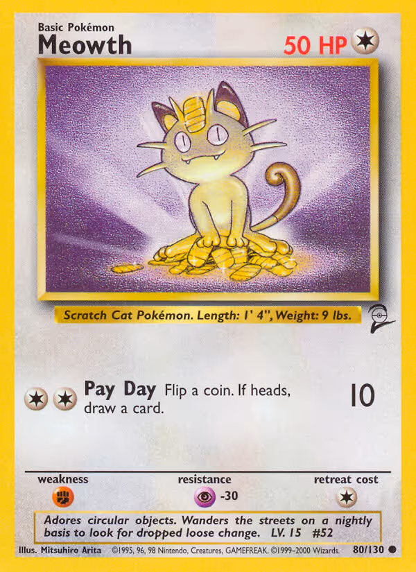 Meowth 80/130 Pokemon card