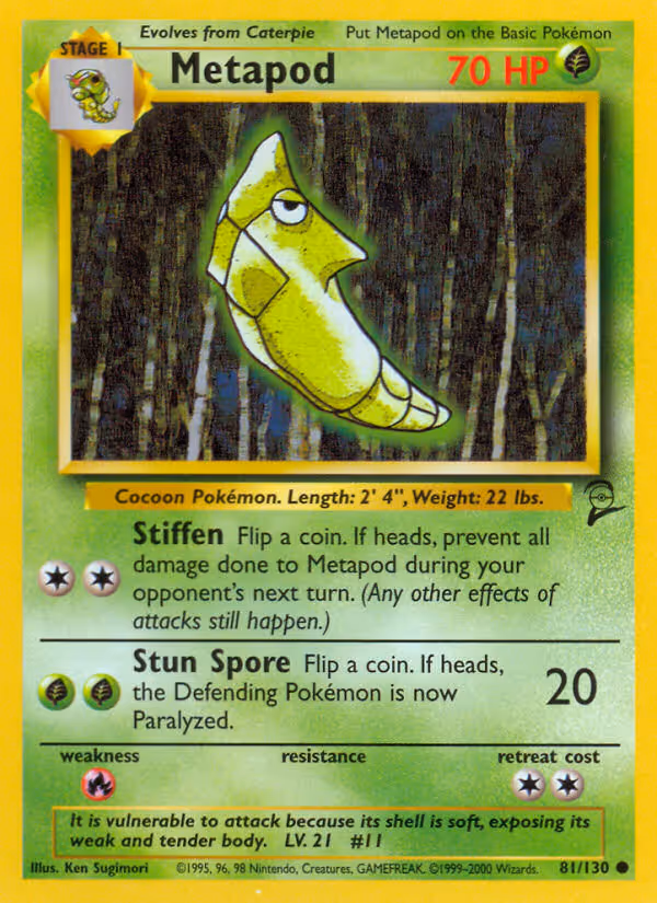 Metapod 81/130 Pokemon card