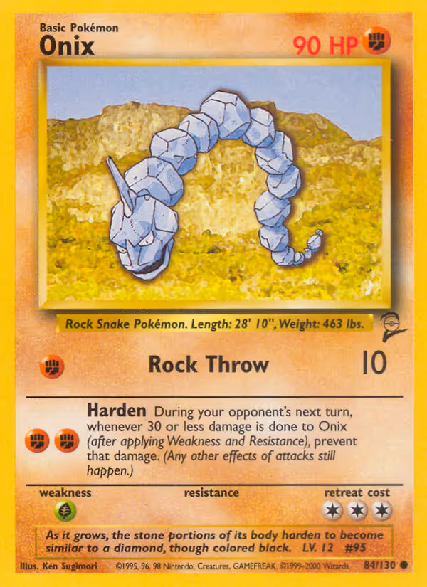 Onix 84/130 Pokemon card