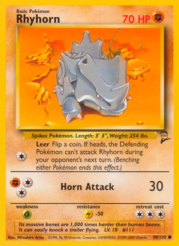 Rhyhorn 90/130 Pokemon card