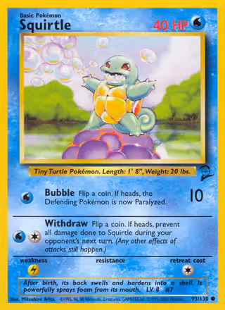Squirtle 93/130 Pokemon card